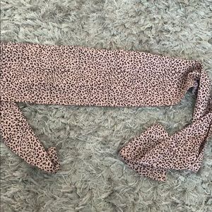 Pink Cheetah Print Tie Top